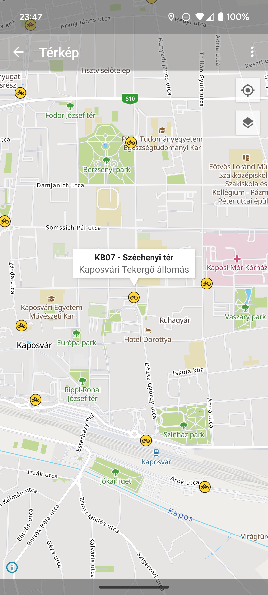 Kaposvári Tekergő állomások már a menetrend.app-ban is