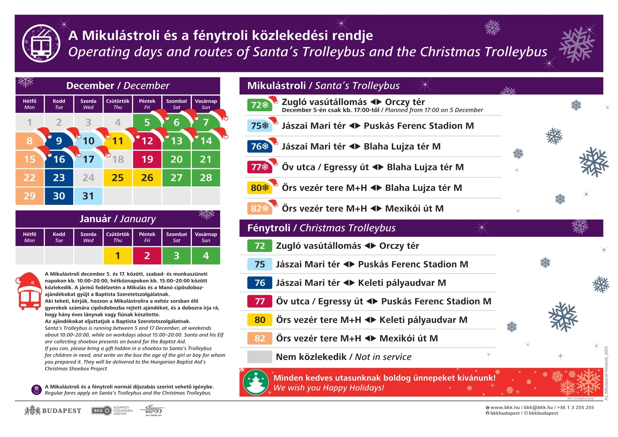 Ünnepi járatok 2025-ben