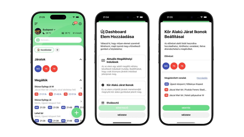Új dashboard és kedvenc kezelés iOS-en